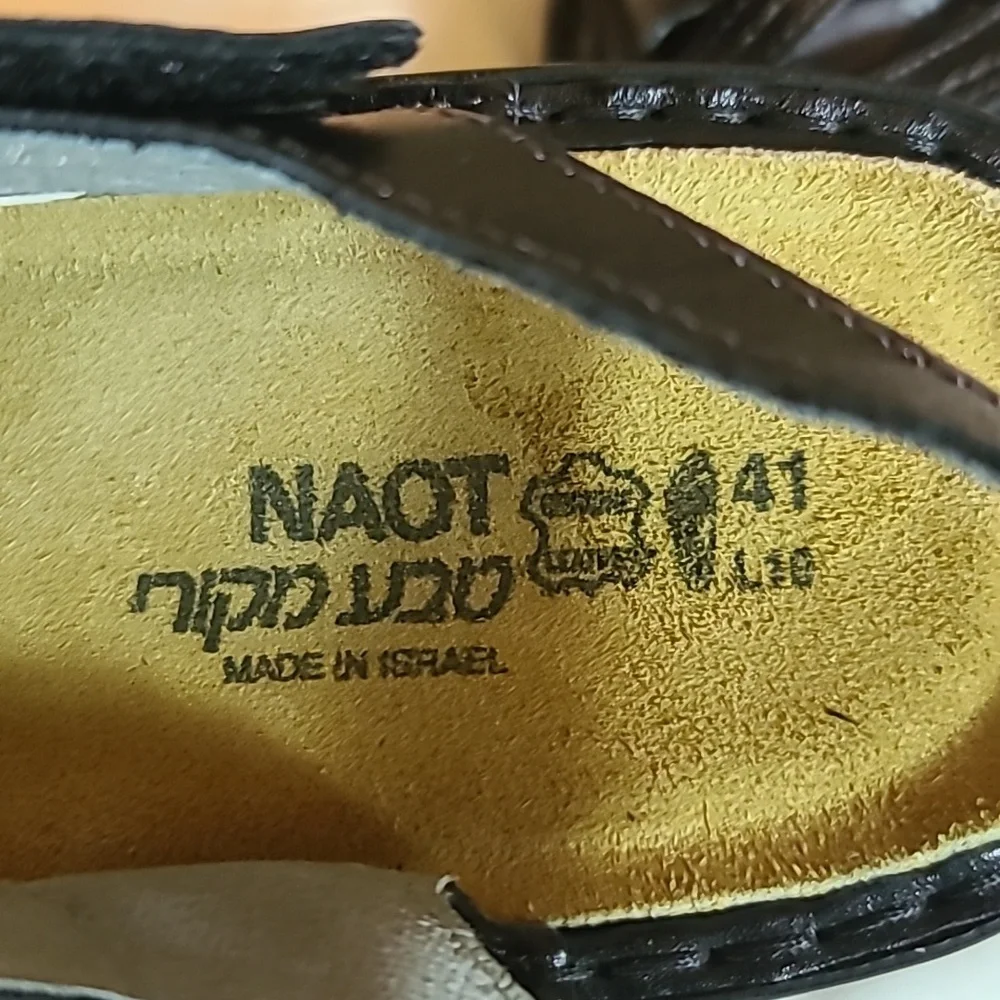Naot Paris Black Leather Sandals Women's 10 / 41 - Picture 3 of 7